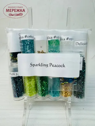 Фото Chatelaine Design пак пришивних елементів до схеми Sparkling Peacock