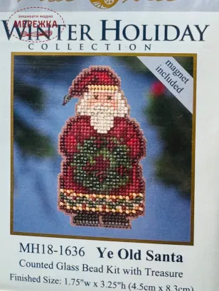 Фото Набір для вишивання у змішаній техніці Mill Hill Старий Санта MH18-1636