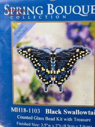 Фото Набір для вишивання у змішаній техніці Mill Hill Чорний метелик MH18-1103