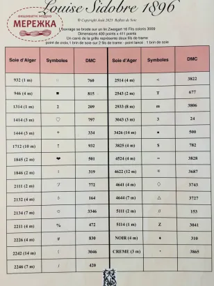 Фото Reflets de Soie Схема Louise Sidobre 1896