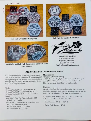 Фото Amaryllis Artworks Схема The Quaker Button Ball 1311-2