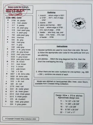 Фото Crossed Wing Collection Схема Thistle Stop 44