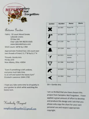 Фото Samplers Not Forgotten Схема Autumn Garden