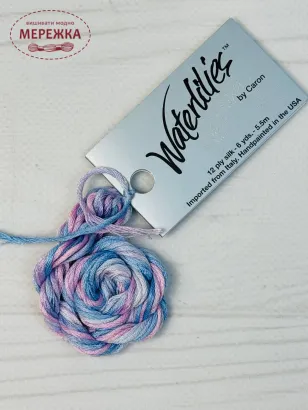 Фото Caron Waterlilies 100% шовк ручного фарбування Sky Blue Pink CWL005