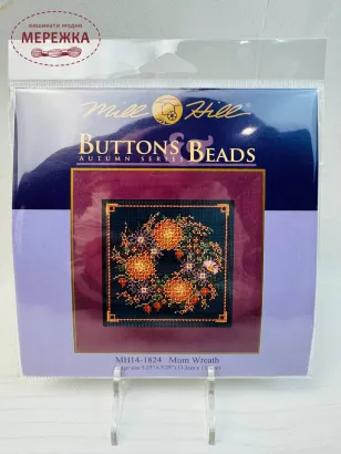 Фото Набір для вишивання у змішаній техніці Mill Hill Вінок для мами MH14-1824