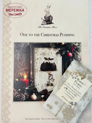 Фото The Primitive Hare Схема Ode to the Christmas Pudding+тканина White Flakes 30 ct