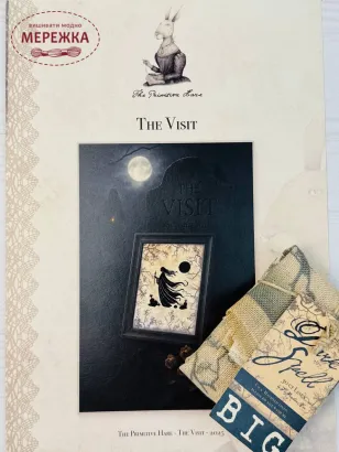 Фото The Primitive Hare Схема The Visit+тканина Dark Spell Linen 30 ct