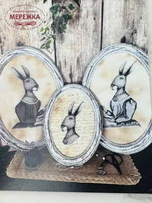 Фото The Primitive Hare Схема Colonial Hare+тканини Old Massachusetts 40 ct, Boleyn Linen 30 ct
