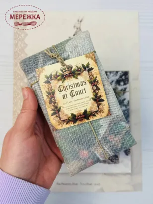 Ajnj The Primitive Hare Схема Yule Hare+тканина Christmas at court 30 ct