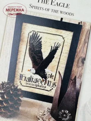 Фото The Primitive Hare Схема The Eagle. Spirits of the Woods+тканина The Boleyn Linen 30 ct