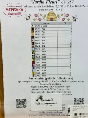 Фото Cerenita di Campagna Схема Jardin Fleuri CV257