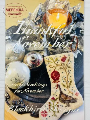 Фото Blackbird Designs Схема Thankful November. Three Stockings