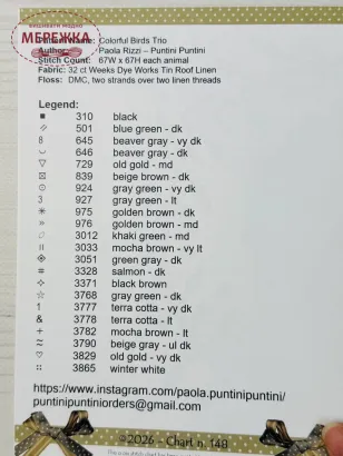 Фото Puntinipuntini Схема Colorful Birds Trio 2026 148