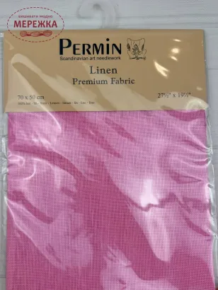 Фото Рівномірне полотно Permin 100% льон, 28ct Rose CL076L/338