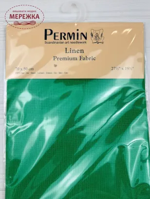 Фото Рівномірне полотно Permin 100% льон, 28ct Dark Green CL076L/340