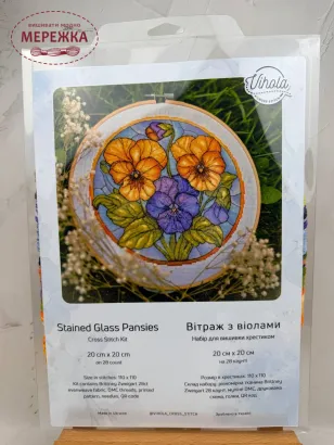 Фото Набір для вишивання хрестиком VIHOLA CrossStitch Вітраж з віолами (28ct рівномірка)