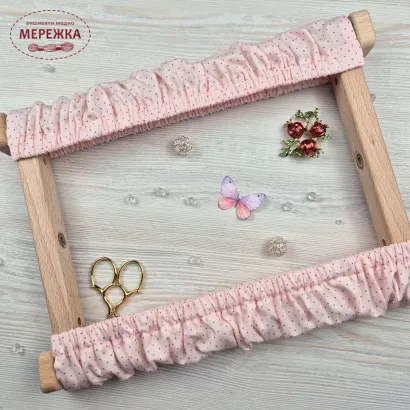 Фото JustCraft чохол для рами Арабеска (48 см) (темна крапка на рожевому)