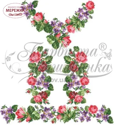 Фото сукня бісером ПЛ022 Барвиста Вишиванка