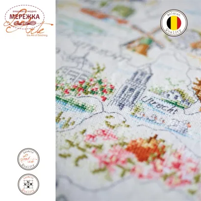 Фото Набір для вишивання хрестиком Lanarte Map of Holland PN-0175289