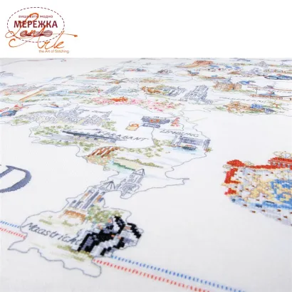 Фото Набір для вишивання хрестиком Lanarte Map of Holland PN-0175289