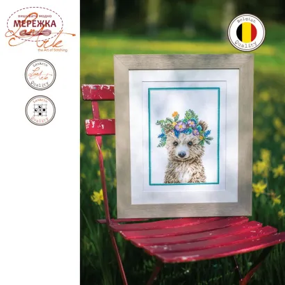 Фото Набір для вишивання хрестиком Lanarte Flower crown bear PN-0200867
