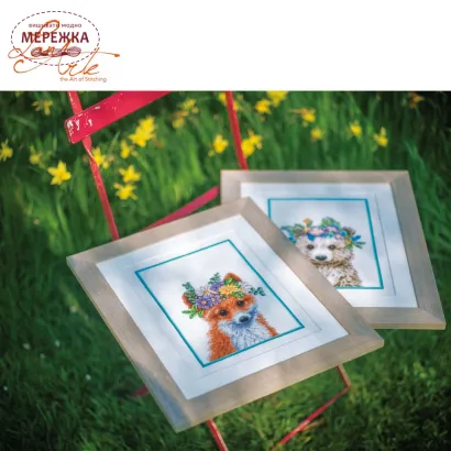Фото Набір для вишивання хрестиком Lanarte Flower crown bear PN-0200867