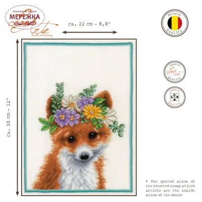 Фото Набір для вишивання хрестиком Lanarte Flower crown fox PN-0201471