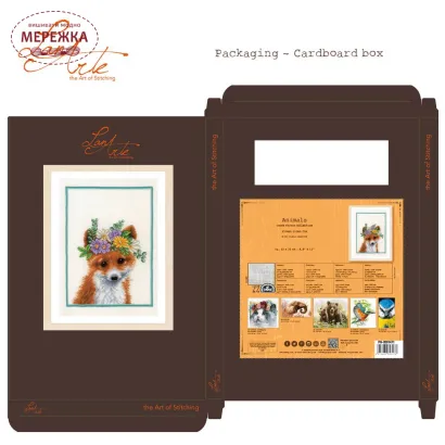Фото Набір для вишивання хрестиком Lanarte Flower crown fox PN-0201471