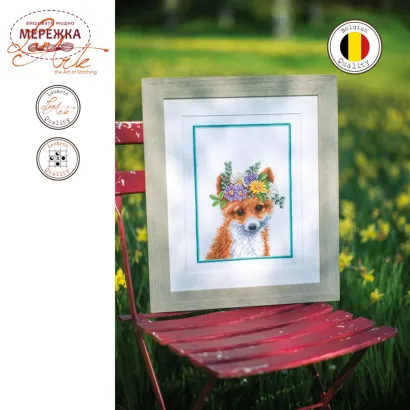 Фото Набір для вишивання хрестиком Lanarte Flower crown fox PN-0201471