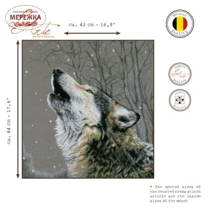 Фото Набір для вишивання хрестиком Lanarte Виття на зорі (вовк) PN-0202607