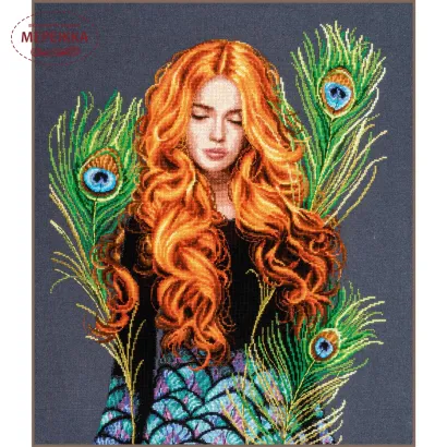 Фото Набір для вишивання хрестиком Lanarte The peacock's muse PN-0203533