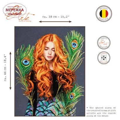 Фото Набір для вишивання хрестиком Lanarte The peacock's muse PN-0203533