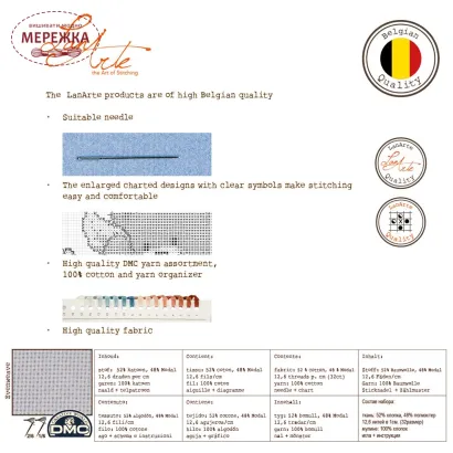 Фото Набір для вишивання хрестиком Lanarte The peacock's muse PN-0203533