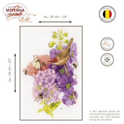 Фото Набір для вишивання хрестиком Lanarte Зустріч з квітами PN-0203633