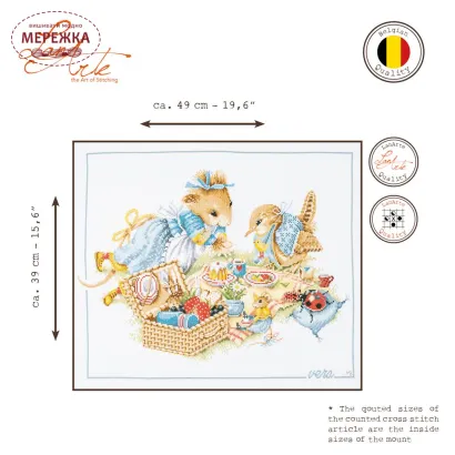 Фото Набір для вишивання хрестиком Lanarte Пікнік мишки Віри PN-0204890