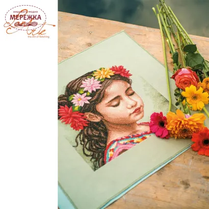 Фото Набір для вишивання хрестиком Lanarte My dahila headband PN-0206850