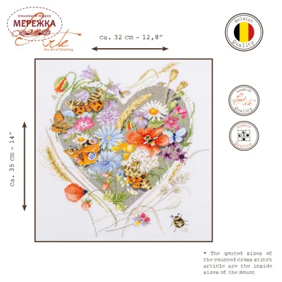 Фото Набір для вишивання хрестиком Lanarte A heart for flowers PN-0212837