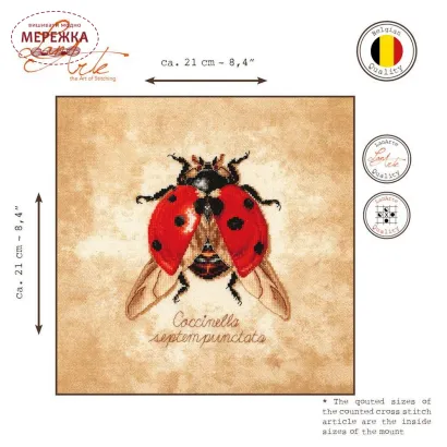 Фото Набір для вишивання хрестиком Lanarte Coccinella septempunctata PN-0222198