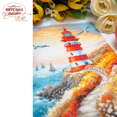 Фото Набір для вишивання хрестиком Lanarte The Floral Lighthouse Path PN-0230713