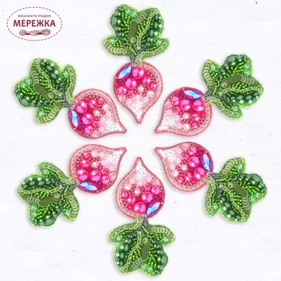 Фото Набір для вишивання бісером TelaArtis Брошка Гламурна редиска Б-019