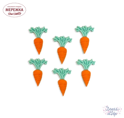 Фото Dress It Up набір пришивних декоративних гудзиків Resin Carrots 12174