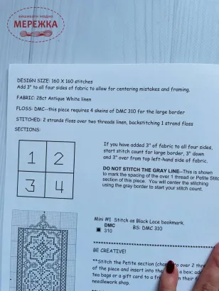 Фото Схема для вишивання Rosewood Manor Black Lace Sampler