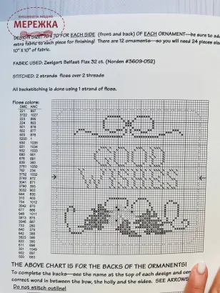 Схема для вишивання Rosewood Manor Best Wishes Ornament зображення