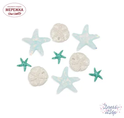 Фото Dress It Up набір пришивних декоративних гудзиків Sea Star Sparkle