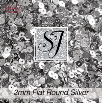 Фото SJ Designs Micro Sequins Flat Round, 2 mm SILVER