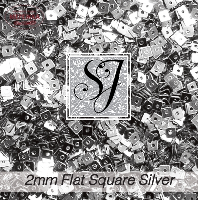 Фото SJ Designs Micro Sequins Flat Square, 2 mm 500 SILVER