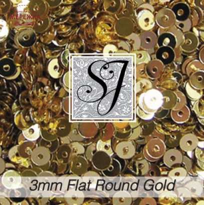 Фото SJ Designs Micro Sequins Flat Square, 3 mm GOLD