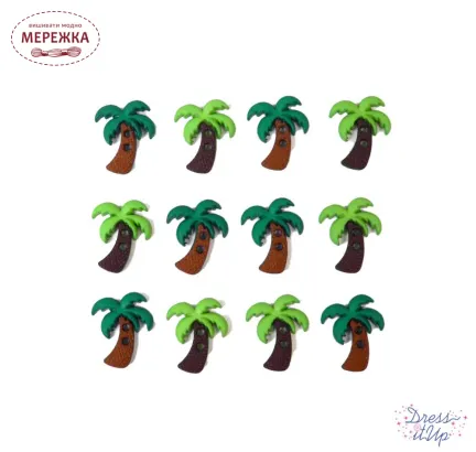 Фото Dress It Up набір пришивних декоративних гудзиків Sew Cute Palm Trees 6935