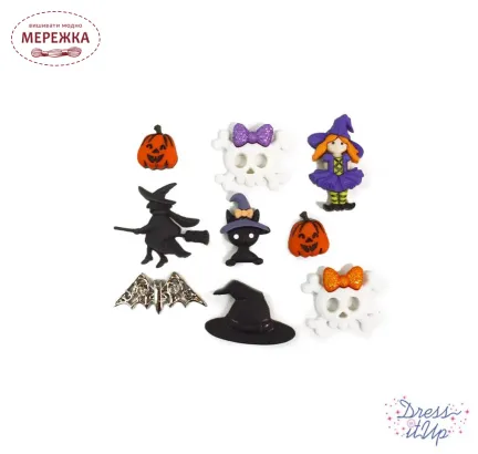 Фото Dress It Up набір пришивних декоративних гудзиків Halloween Spooktacular 6890