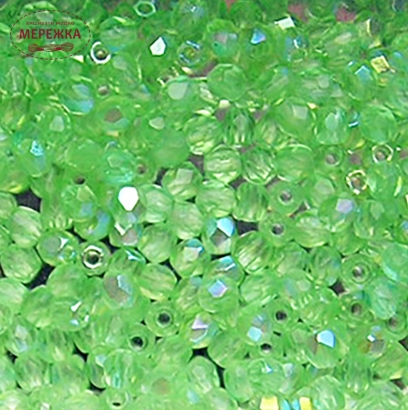 Фото SJ Designs Round Crystal, 3 mm Spring Green A/B